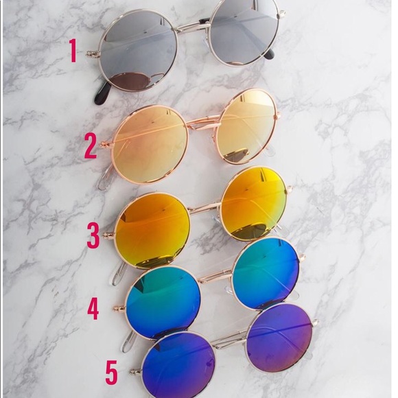 70s Style Round Circle Sunglasses - Picture 2 of 8